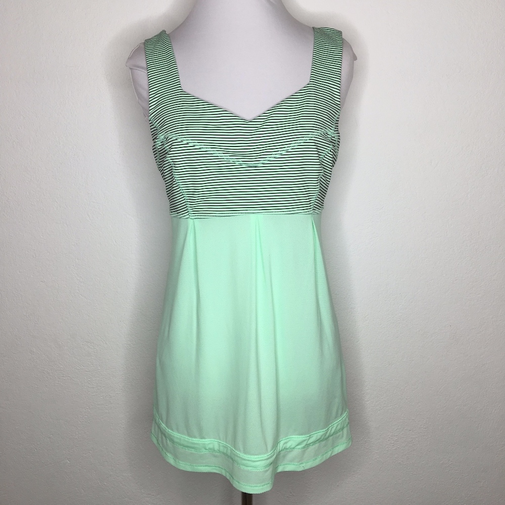 Lululemon Athletica Mint Green Striped Tank Top